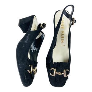 Anne Klein iflex Black Trending Slingback Heel Shoes Office Business 7.5M